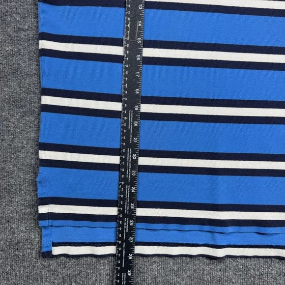 Polo Ralph Lauren Polo Shirt Mens L Blue Striped Short Sleeve Cotton Casual - Picture 4 of 6